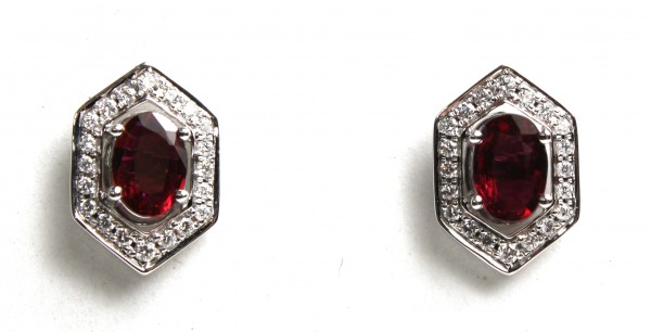 14K  DIAMOND AND RUBY EARRINGS