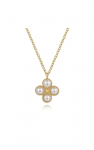 14K YELLOW GOLD PEARL FLOWER NECKLACE