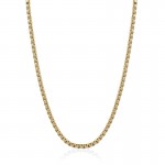 GOLD ION PLATED STAINLESS STEEL POLISHED ROUND BOX CHAIN