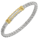 STERLING SILVER/14K DIAMOND CLOSED BRACELET