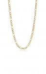 STAINLESS STEEL GOLD PLATE FIGARO LINK CHAIN