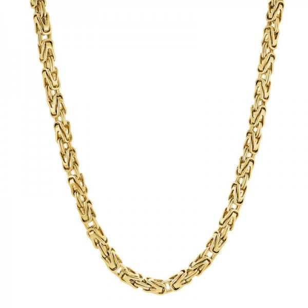 GOLD ION PLATED STAINLESS STEEL KING LINK CHAIN