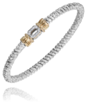 14K STERLING SILVER .08CTW 3MM DIAMOND CLOSED BAND BRACELET