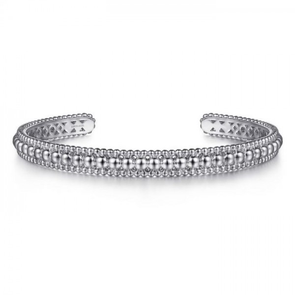 STERLING SILVER BUJUKAN BEADED CUFF BANGLE