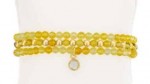 SET OF 3 FACETED CITRINE AND GOLD FILLED BEADS STRECH BRACELETS