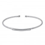 STERLING SILVER CUBIC ZIRCONIA BANGLE BRACELET