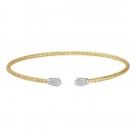 STERLING SILVER/GOLDPLATED CZ CUFF BRACELET