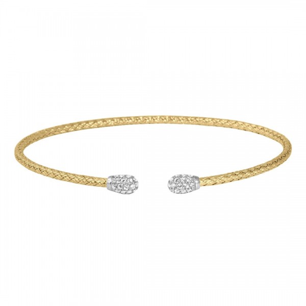 STERLING SILVER/GOLDPLATED CZ CUFF BRACELET