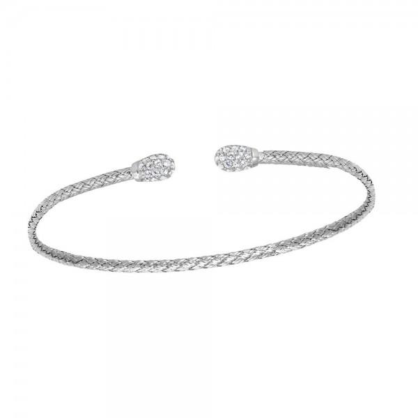 STERLING SILVER CZ CUFF BRACELET