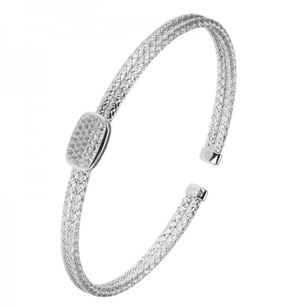 STERLING SILVER CZ CUFF BRACELET