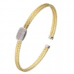 STERLING SILVER GOLD PLATED CZ CUFF BRACELET