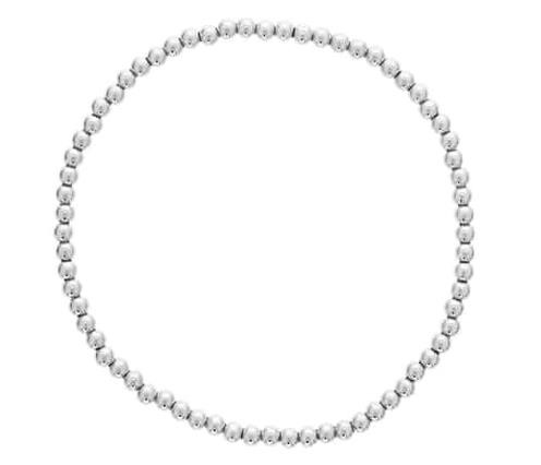 3MM STERLING SILVER BEAD STRETCH BRACELET