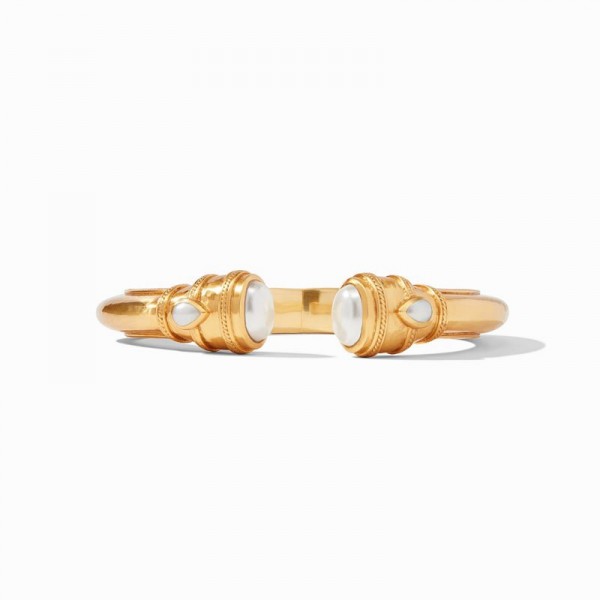 JULIE VOS CANNES PEARL CUFF GOLD PLATED BRACELET