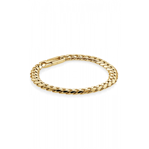 STAINLESS STEEL GOLD TONE CURB LINK BRACELET