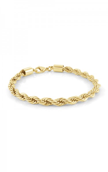 STAINLESS STEEL GOLD PLATE ROPE BRACELET