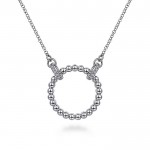 STERLING SILVER OPEN CIRCLE BUJUKAN PENDANT WITH WHITE SAPPHIRES