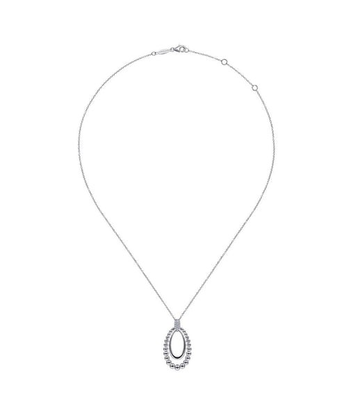 STERLING SILVER .10CTW WHITE SAPPHIRE BUJUKAN NECKLACE