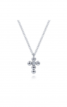 STERLING SILVER DIAMOND BUJUKAN CROSS NECKLACE