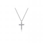 STERLING SILVER DIAMOND CROSS NECKLACE