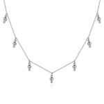 STERLING SILVER BEAD DROPLET NECKLACE