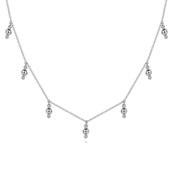 STERLING SILVER BEAD DROPLET NECKLACE