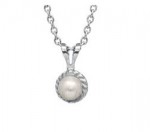 STERLING SILVER 4MM PEARL PENDANT