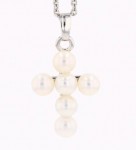 STERLING SILVER PEARL CROSS PENDANT