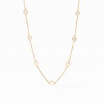 JULIE VOS VALENCIA MOTHER OF PEARL STATION GOLD PLATED NECKLACE