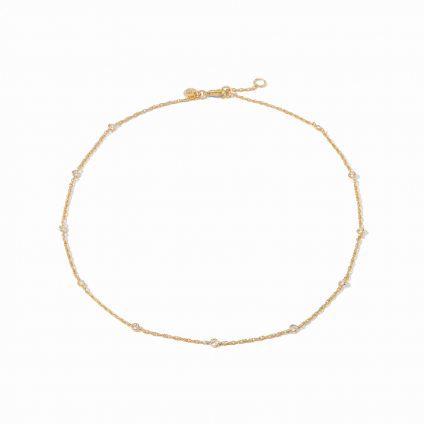 JULIE VOS CELESTE CZ STATION GOLD PLATED NECKLACE