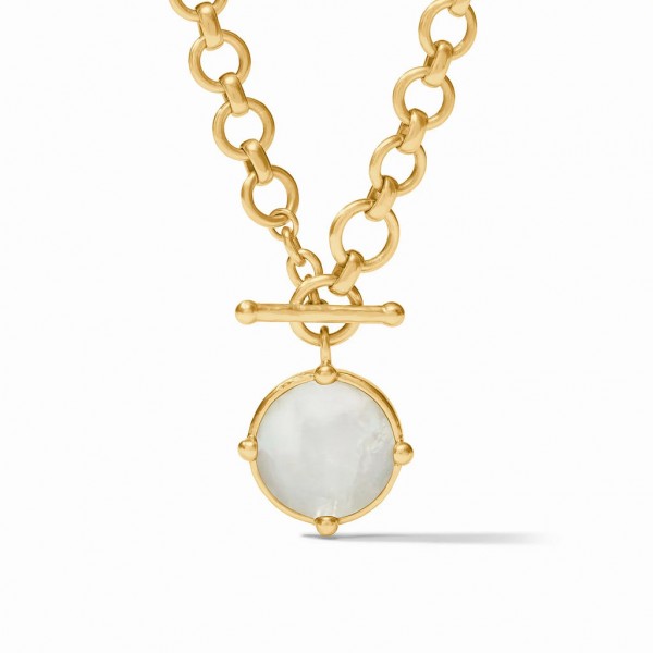 JULIE VOS HONEYBEE MOTHER OF PEARL GOLD PLATED NECKLACE