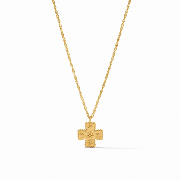 JULIE VOS MALTA CROSS CANTERBURY GOLD PLATED NECKLACE