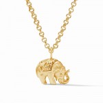 JULIE VOS GOLD PLATED ELEPHANT PENDANT NECKLACE