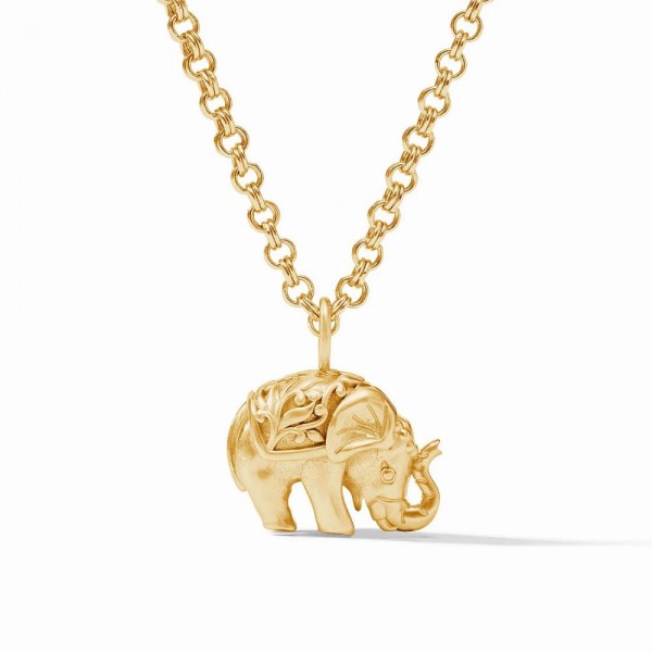 JULIE VOS GOLD PLATED ELEPHANT PENDANT NECKLACE