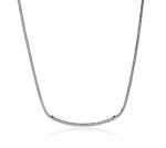 STERLING SILVER DIAMOND PAVE BAR NECKLACE