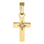 14K GOLD FILLED CROSS WITH DIAMOND