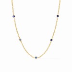 JULIE VOS GOLD PLATE CELESTE DELICATE BLUE STATION NECKLACE