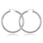 STERLING SILVER TUBE EARRINGS 4X40MM