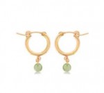 GOLD FILLED SMALL CHUNKY HOOPS WITH PERIDOT DROP