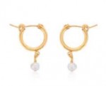 GOLD FILLED SMALL CHUNKY HOOPS WITH PEARL DROPS