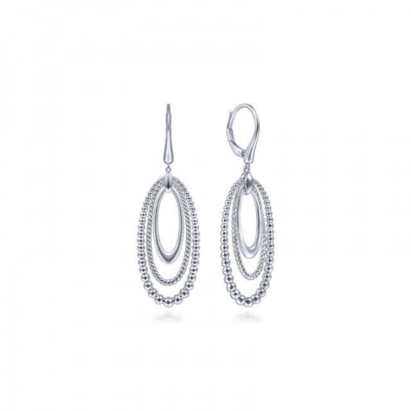 STERLING SILVER ROPE DROP EARRINGS