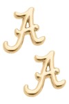 GOLD PLATED ALABAMA CRIMSON TIDE STUD EARRINGS