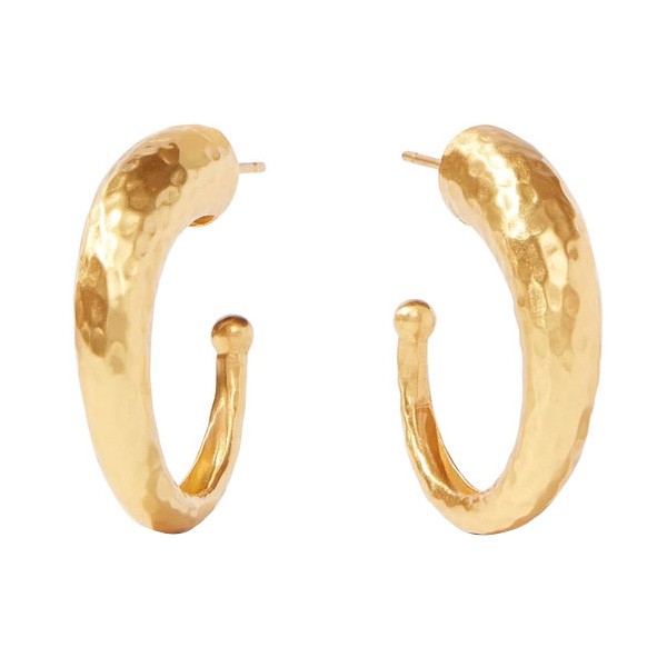 JULIE VOS HAMMEREDMEDIUM GOLD PLATED HOOP EARRINGS