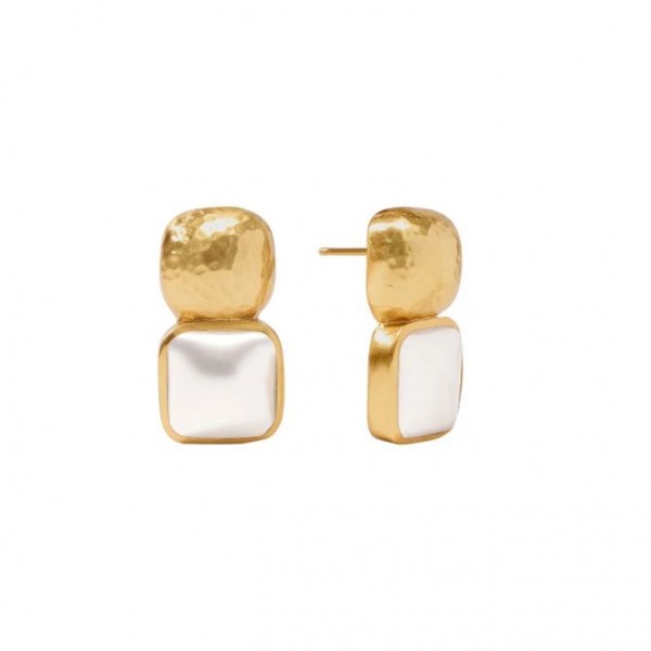 JULIE VOS CATALINA PEARL GOLD PLATED EARRINGS