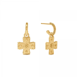 JULIE VOS MALTA CANTERBURY CROSS GOLD PLATED EARRINGS