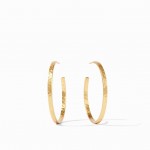 JULIE VOS CRESCENT HOOP MEDIUM GOLD PLATED EARRINGS