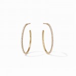 JULIE VOS WINDSOR HOOP GOLD PLATED EARRINGS WITH CZS