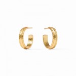 JULIE VOS SMALL MADISON HOOP GOLD PLATED EARRINGS