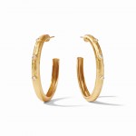 JULIE VOS NOEL CZ GOLD PLATED HOOP EARRINGS