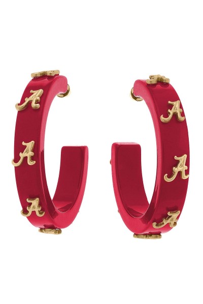 ALABAMA RESIN HOOP EARRINGS