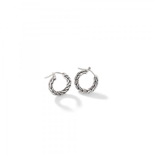 JOHN HARDY STERLING SILVER ESSENTIALS HOOP EARRINGS WITH FULL CLOSURE